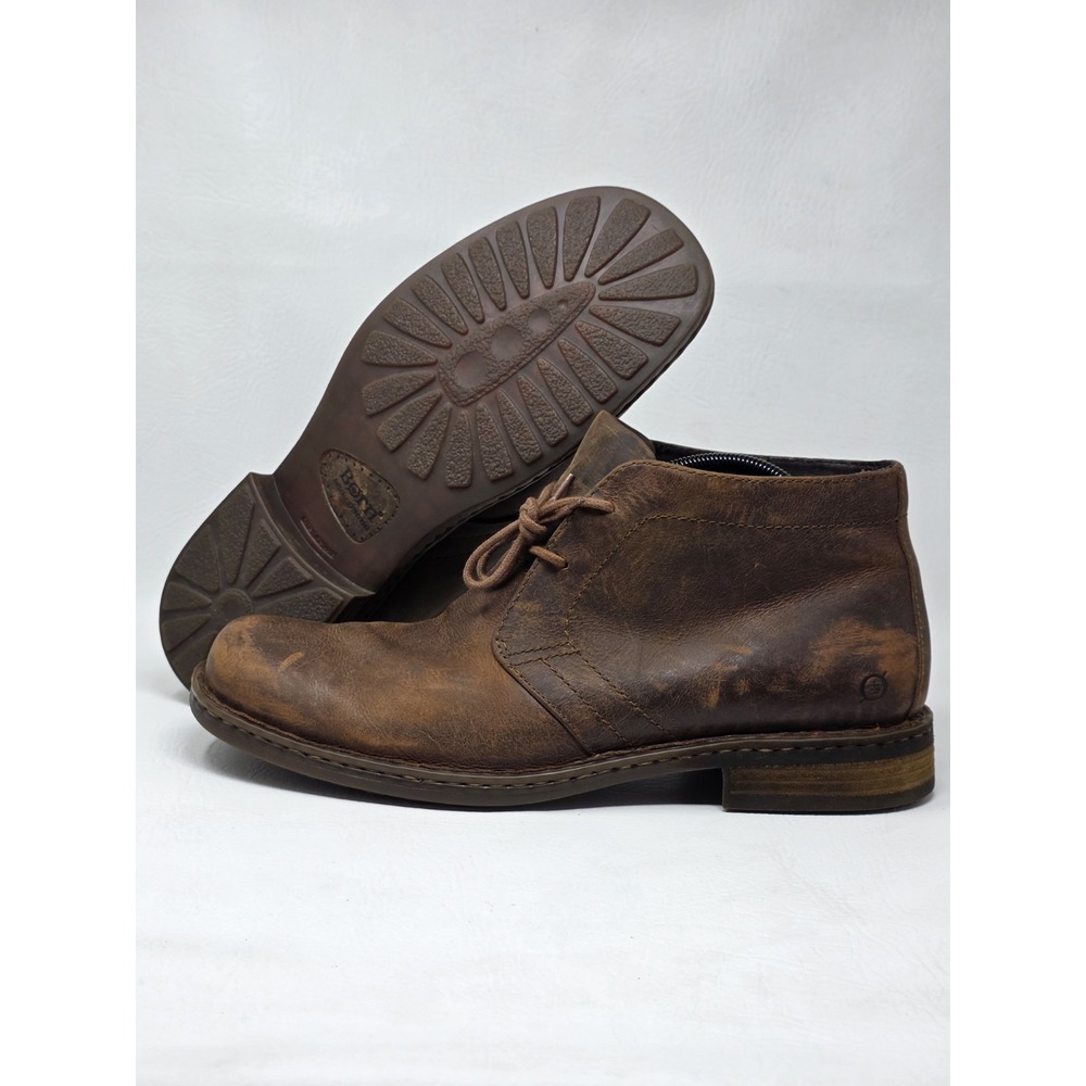 Born Harrison Men's Leather Casual Distressed Chukka Boot Sz 14M Brown Pre-owned